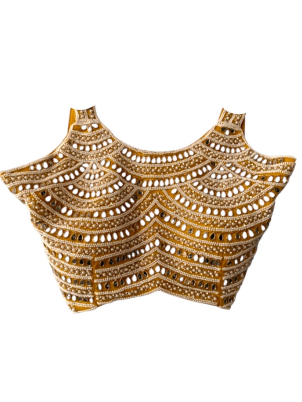 Turmeric Ruffled Ready-to-Wear Saree - Picture 2 of 4